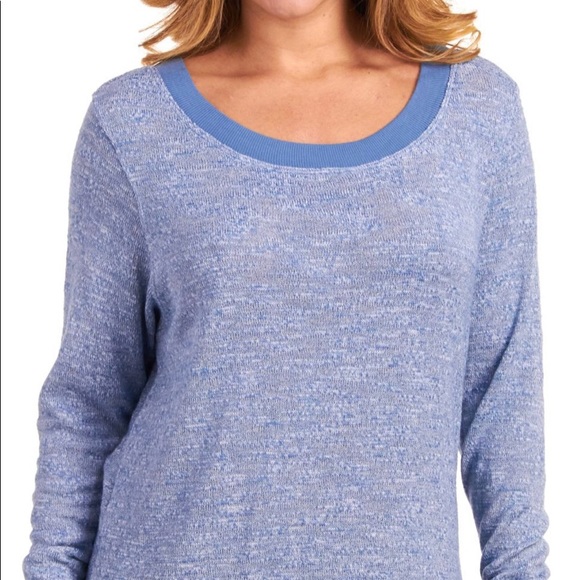 NWT Hard Tail blue slit back sweater size medium - Picture 4 of 4